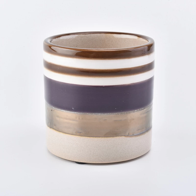 12oz ceramic candle jar with gold plated