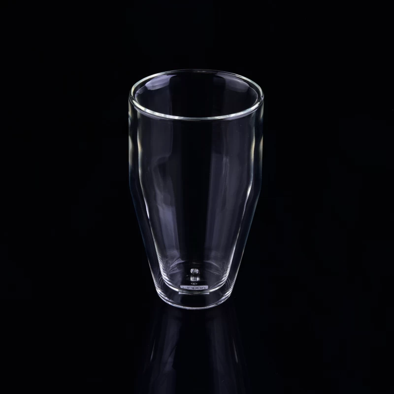 High borosilicate double wall bear glass holiday drink cup