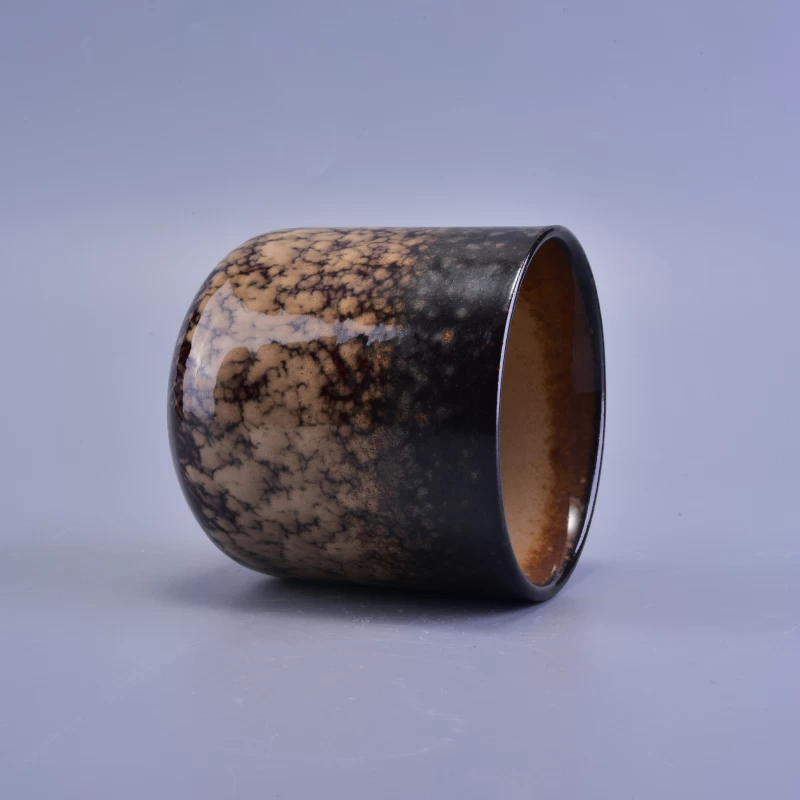 Popular round bottom transmutation glaze ceramic candle holder
