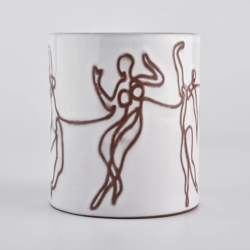 sketch ceramic candle jar