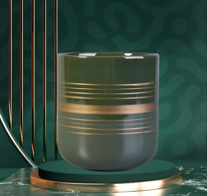13oz ceramic candle holders straight side home decorative jars