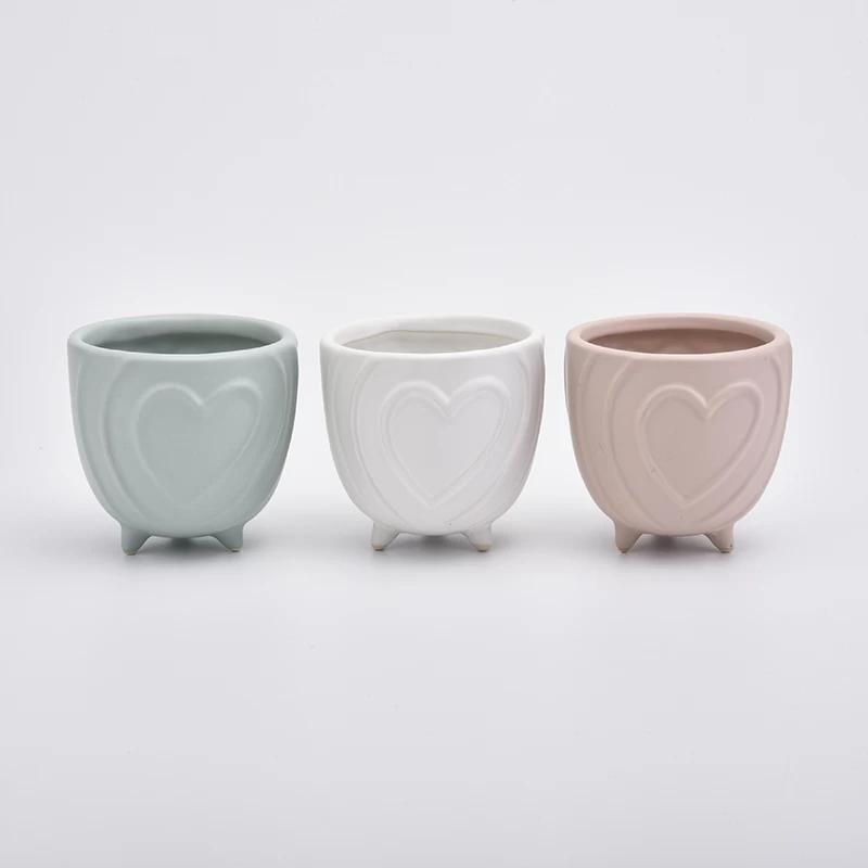 Heart shape ceramic candle holders