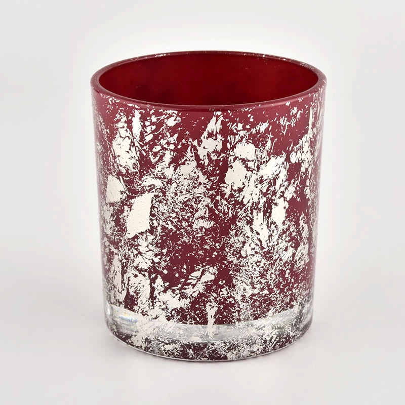 Decorative white printing dust and red candle vessels bulk suppliers