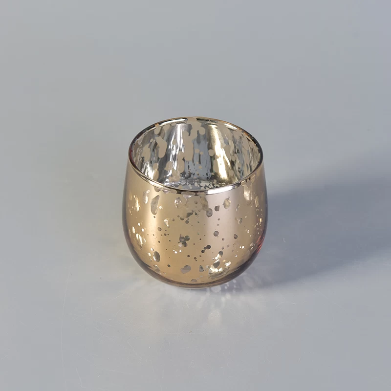 Custom gold mercury ball glass candle holder