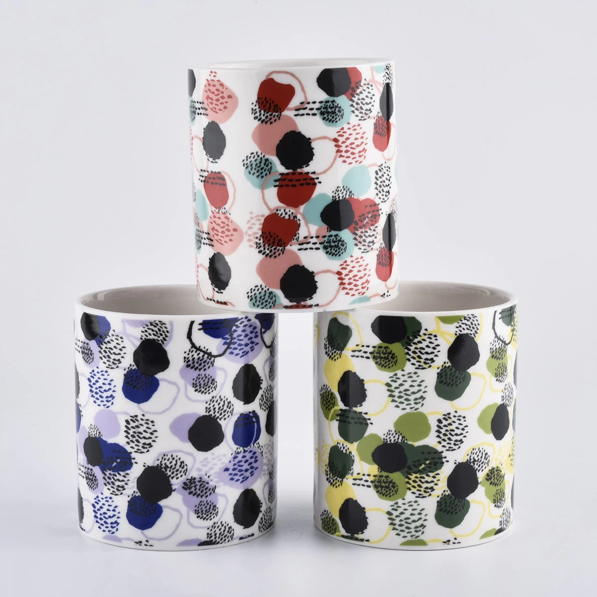 black matte frosted glass vessels for candles