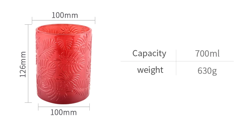 700ml votive holders candle glass wholesale leaf pattern