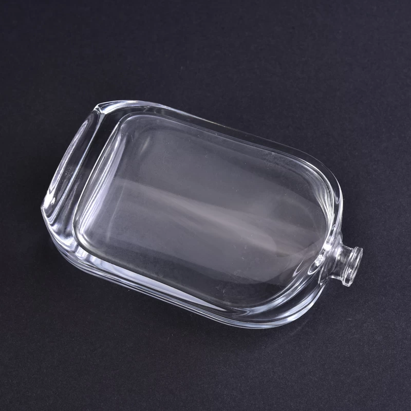 Unique shape clear round square glass perfume bottle with sprayer