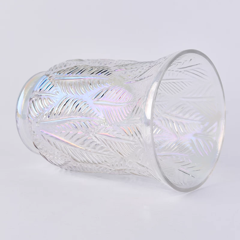 Large pearl white hurricane glass candle holder wholesale