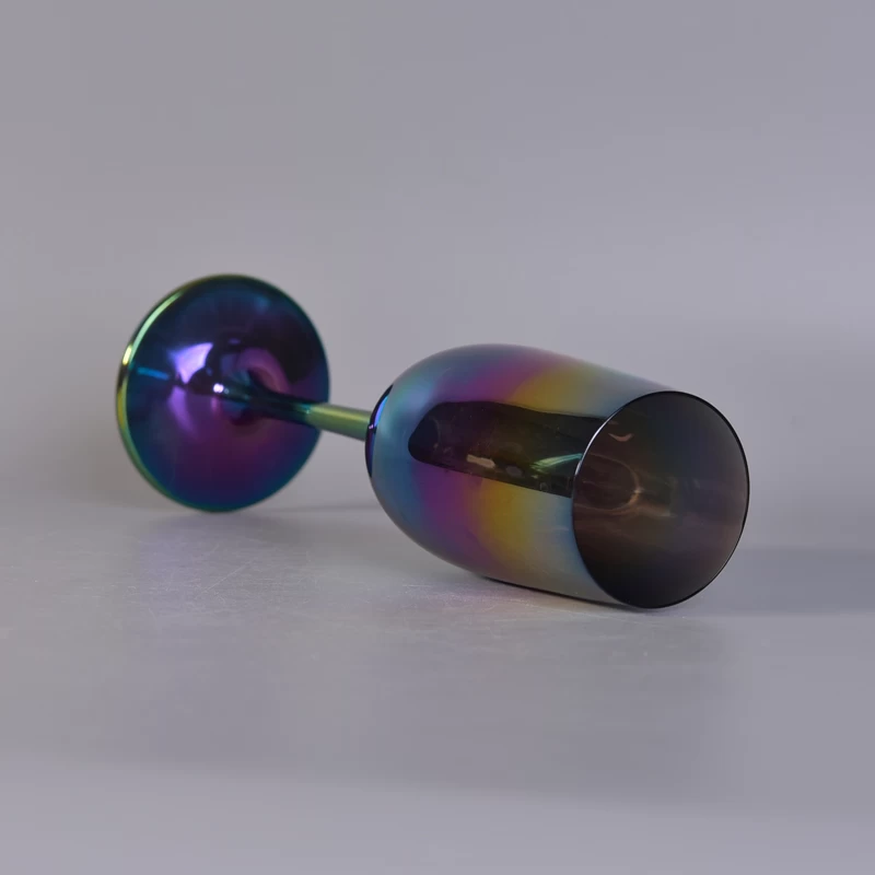 Gorgeous plating iridescent glass goblet