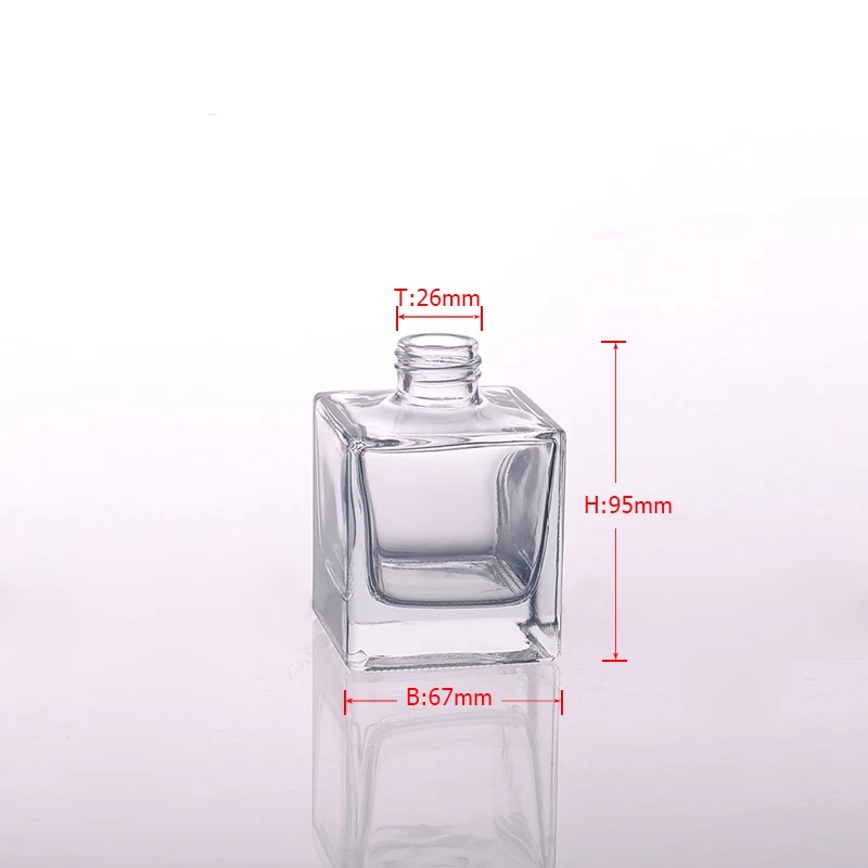 clear square glass perfume bottle