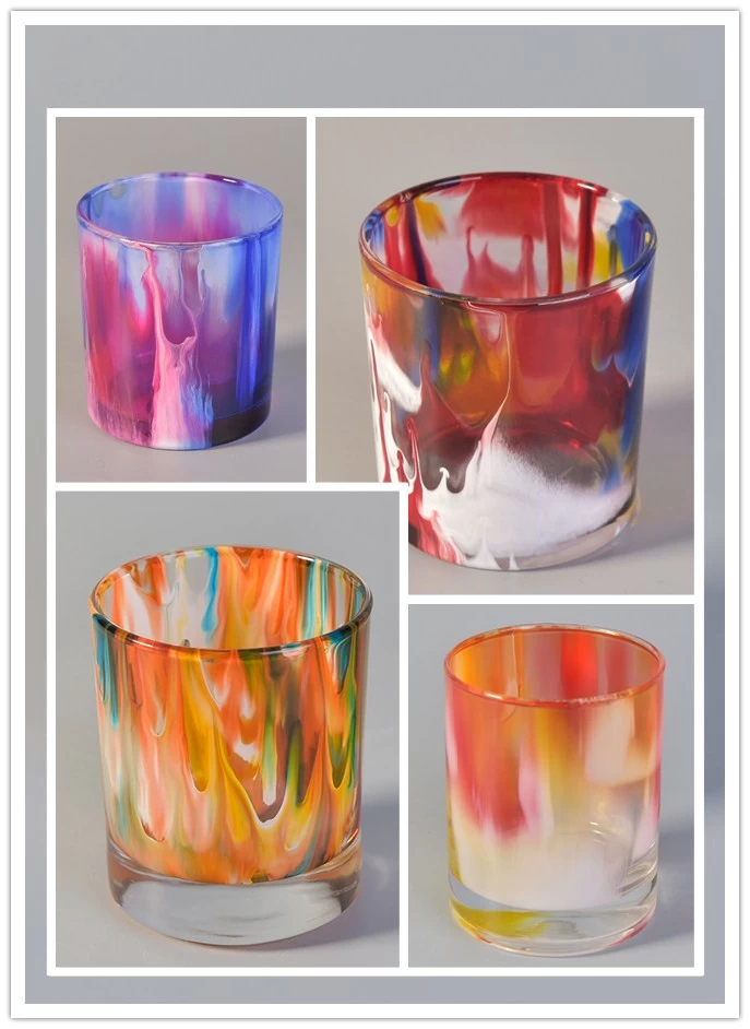 color painting glass candle holder
