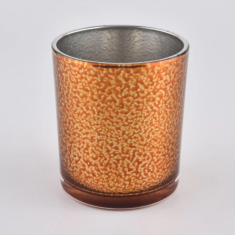 Amber Color Sprayed Glass Candle Jars Wholesale