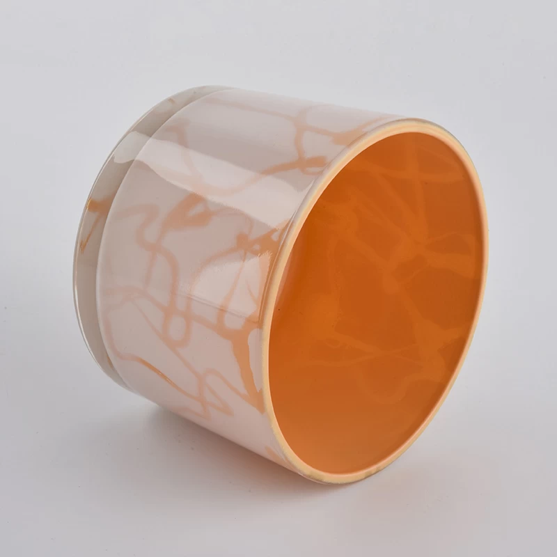 2020 orange glass candle vessels for home fragrance