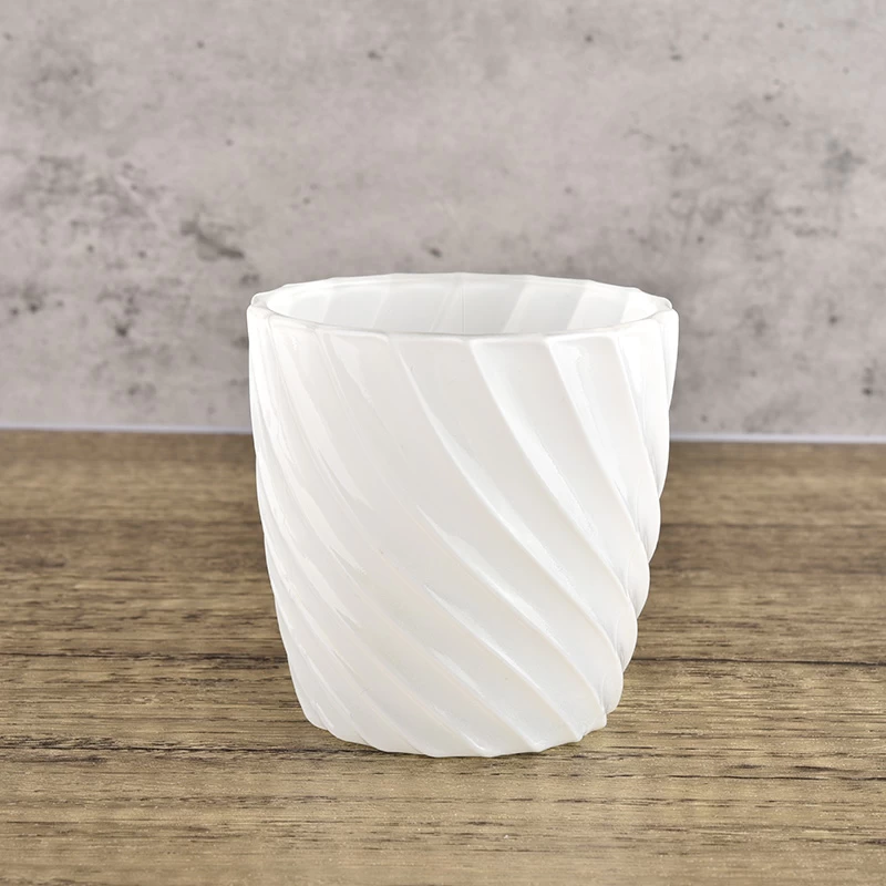 wholesale new design 2022 white glass candle jar for home decor