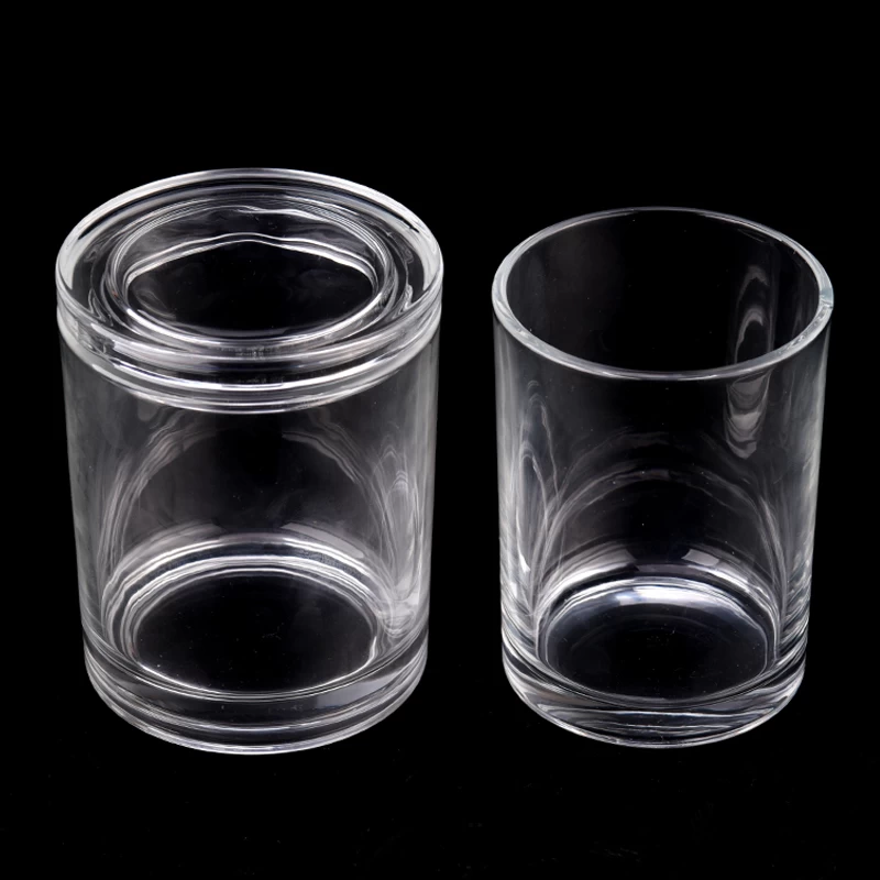 Customized Glass Candle Jar with Lids 15oz Glass Candle Vessel with Glass Lids Wholesale
