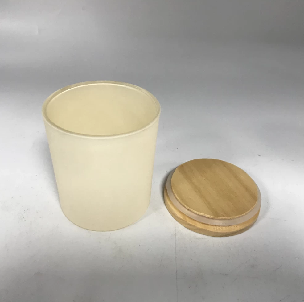 7oz glass candle jars with wood lid