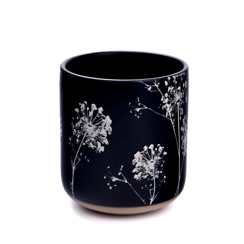 Custom Luxury Matte Black Jar Candle Ceramic Candle Jars