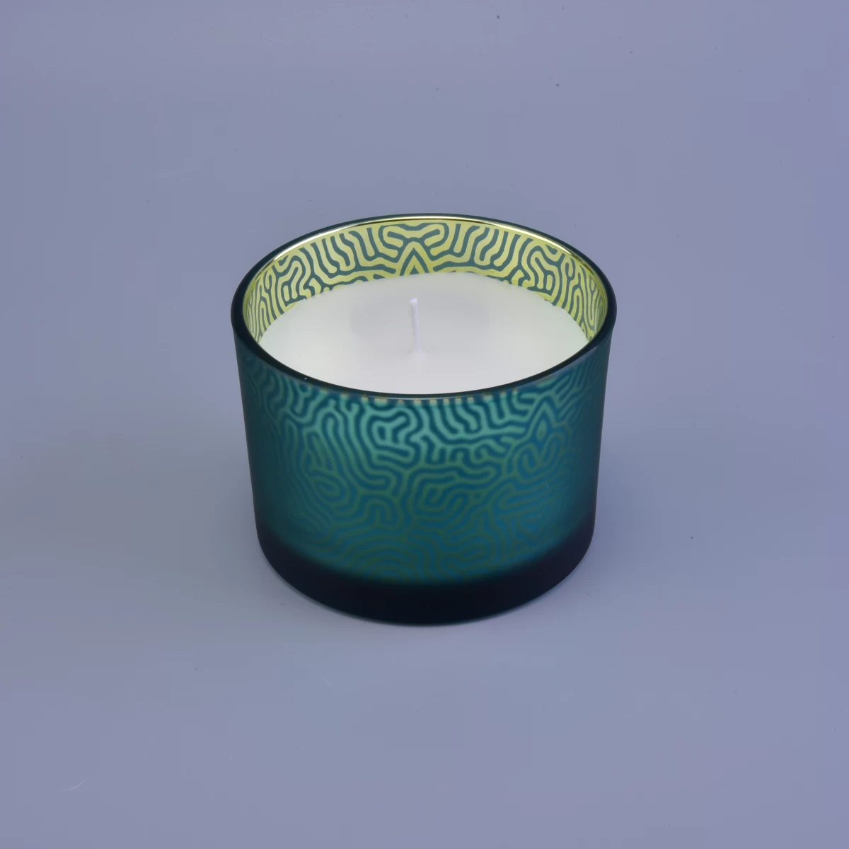 Luxury Frosted Glass Candle Jar With Laser Pattern