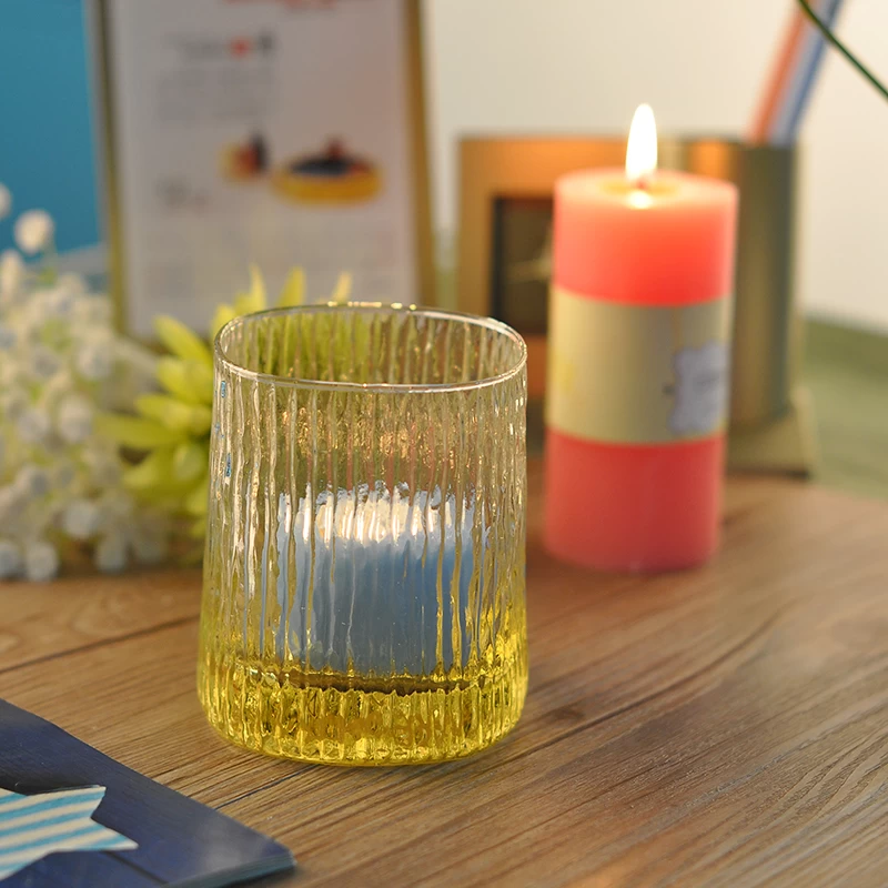 Solid color glass candle holder
