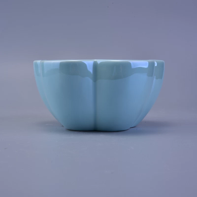 600ml 16OZ Flower Shape Ceramic Candle Vessels