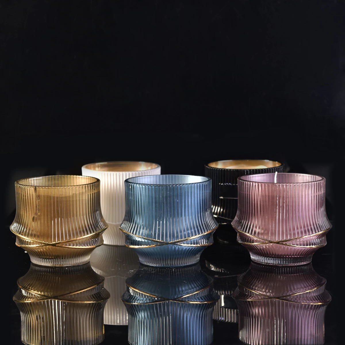 Polygon Design Glass Candle Jars For Christmas Scented Candles