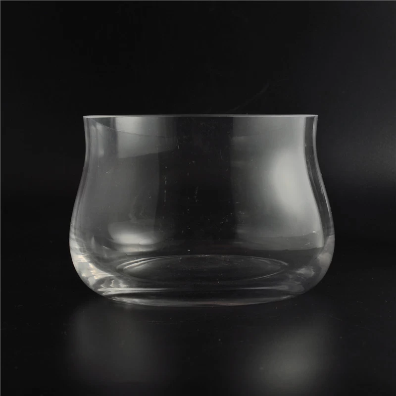 Clear sunny glass candle holders