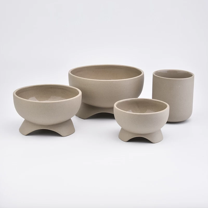 Unique design ceramic candle vessels for home fragrance