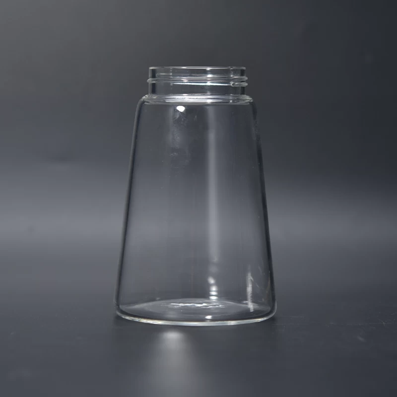 Clear glass bottle candle jar for home decoration