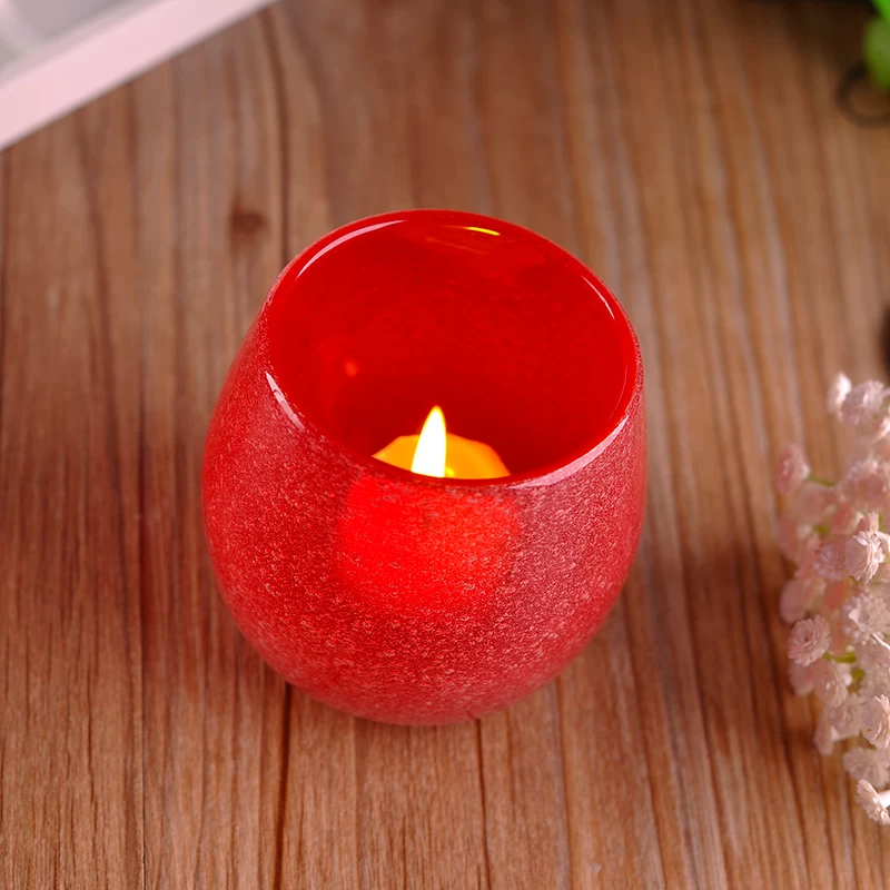 Hand made bubble glass candle holder
