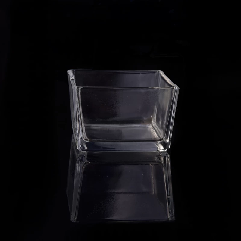 Clear Square Tealight Glass Candle Jar Wholesale