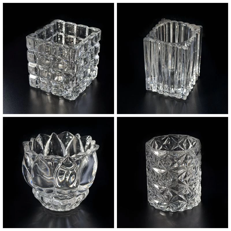 Luxury empty glass candle holder