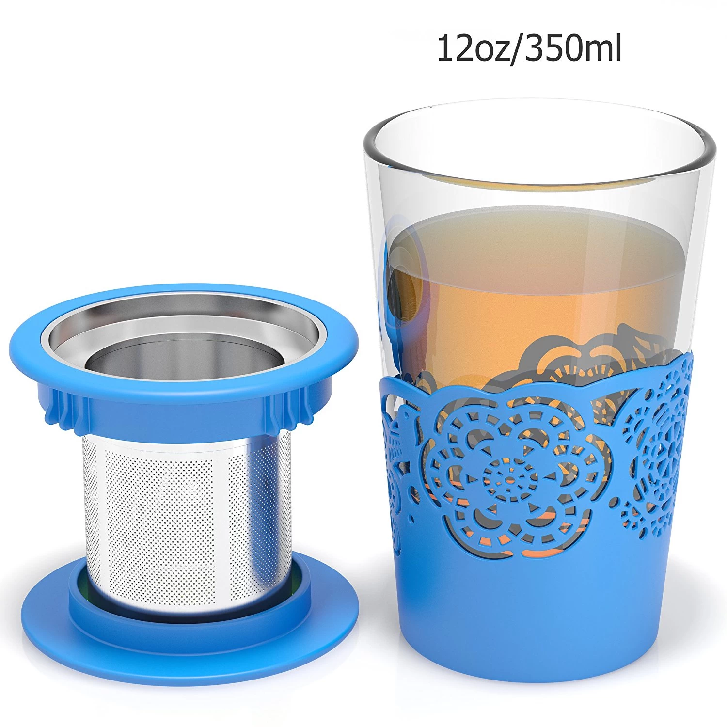 glass tea cup with infuser