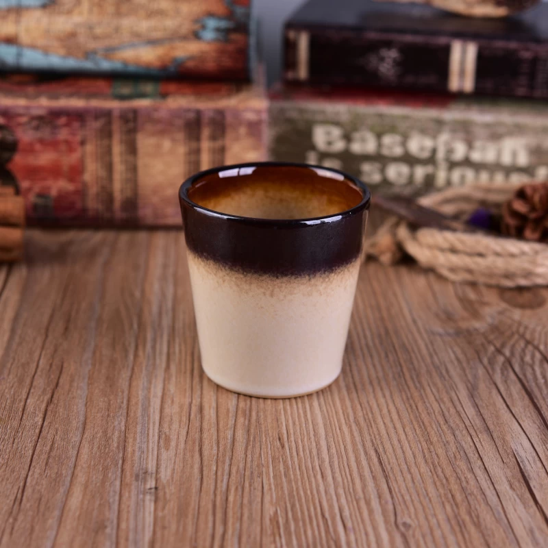 Mini 100ml Ceramic Votive Cup for Scented Candle Wax with transmutation glazed finished