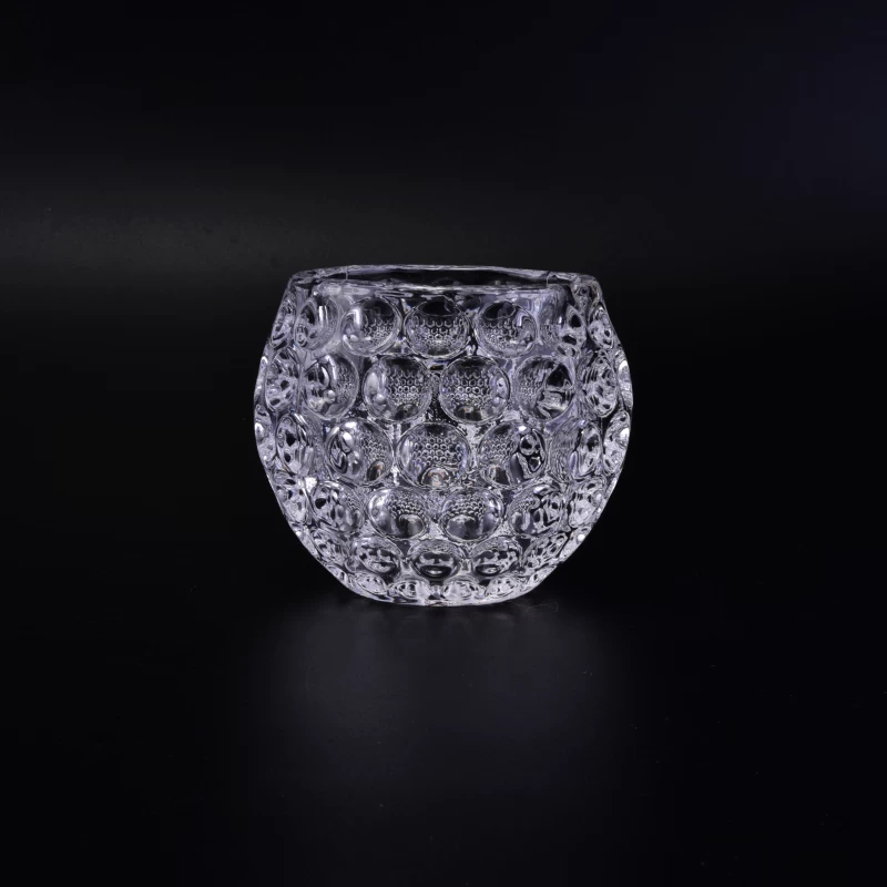 Replacement Cheap Round Clear Dimpled Glass Tealight Candle Holder