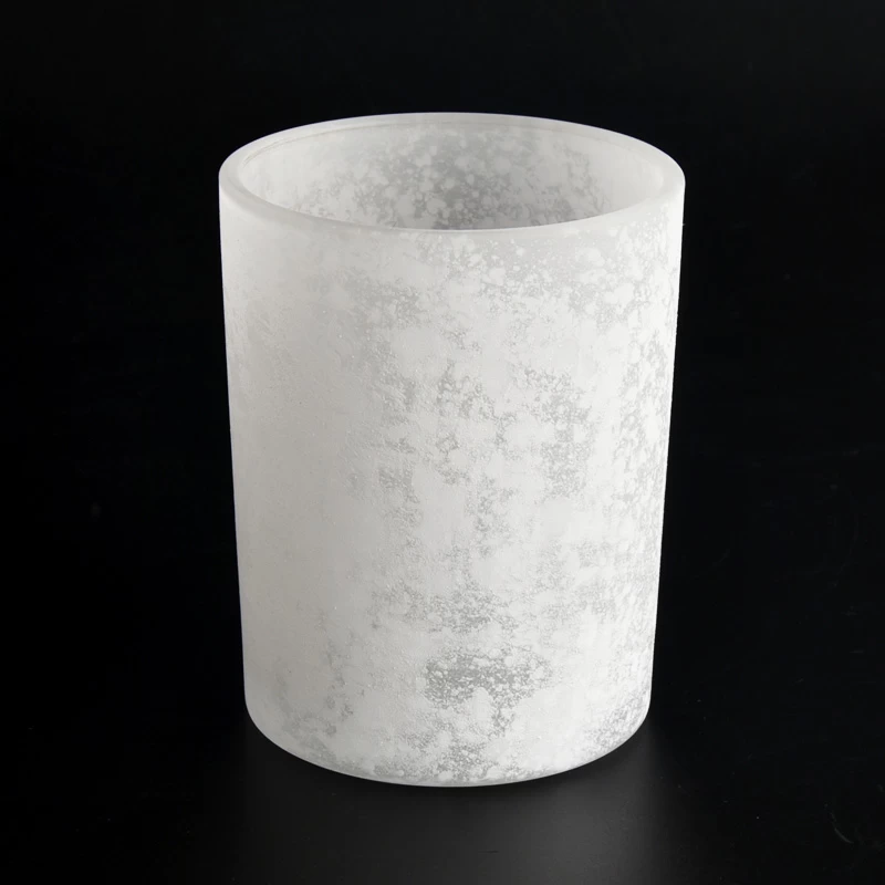 handmade scented candle glass white frosted decorative glass candle jar