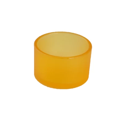 Yellow glass candle holder
