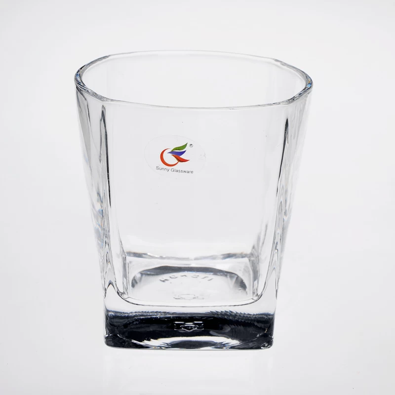 Custom whisky glass with square bottom