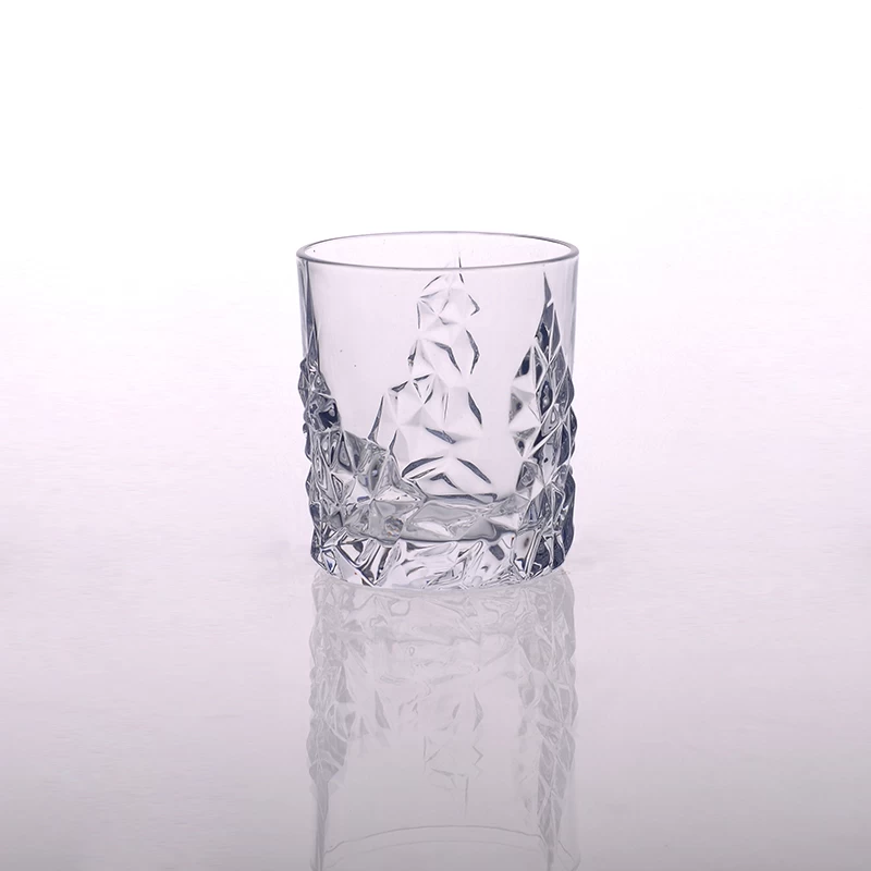 Irregular emboss pattern candle glass