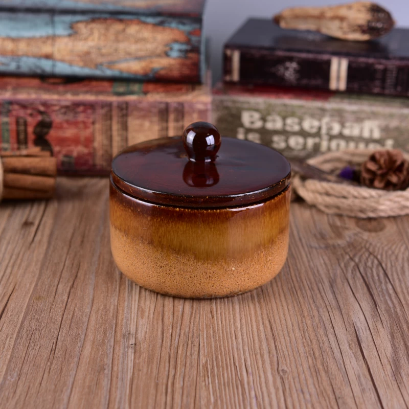 Scented ceramic candle jars with lid
