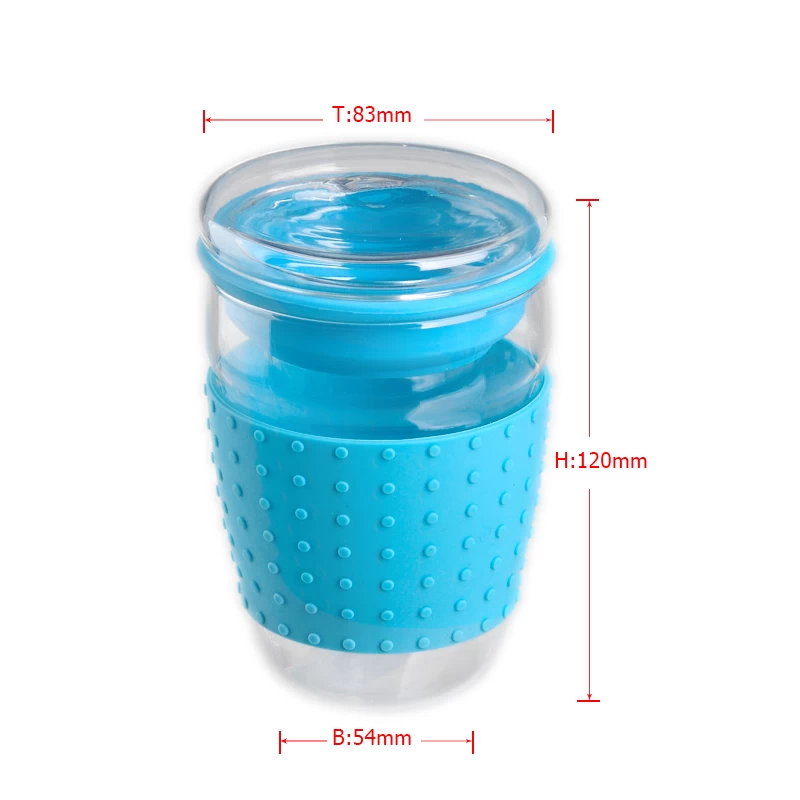 borocilicate glass cup with silicane