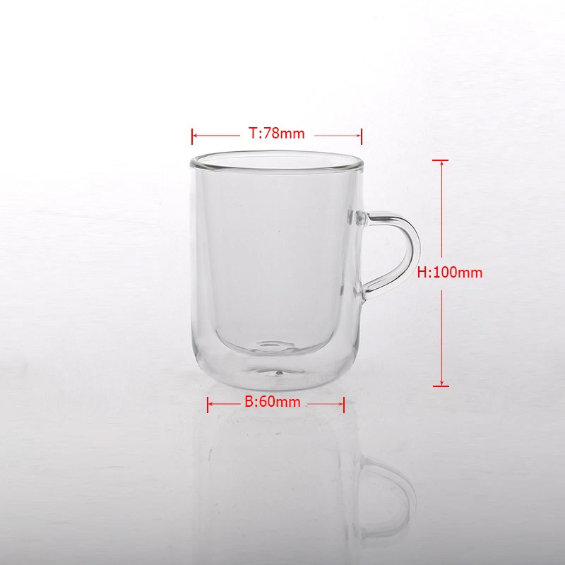 wholesale borosilicate double wall glass thermos cup
