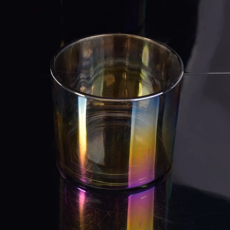 Ombre iridescent glass candle making holder cups