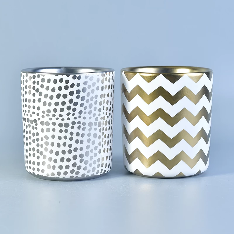 Shade Electroplated Ceramic Candle Holders from Sunny Glassware