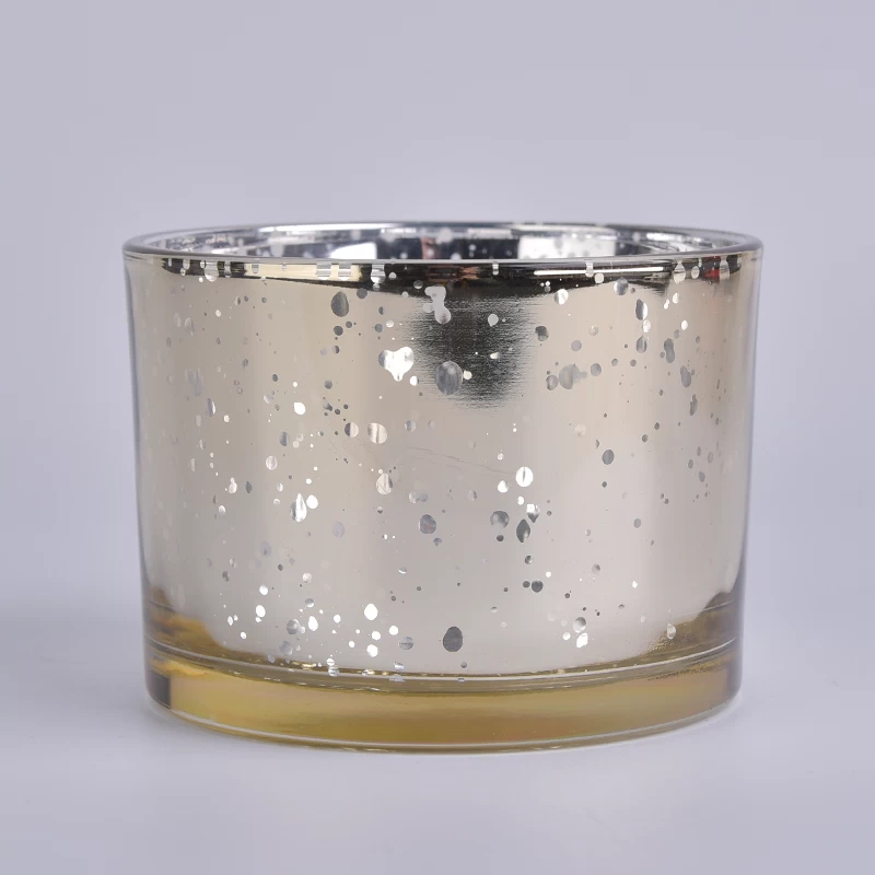12oz mercury glass candle container with wood lid