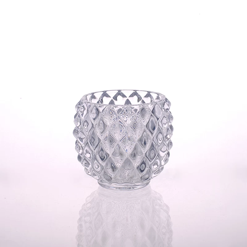 clear cut glass candle jar