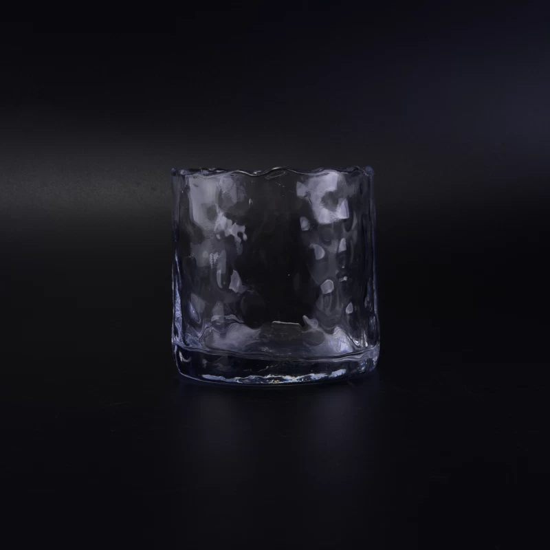 engraved edge glass candle jar