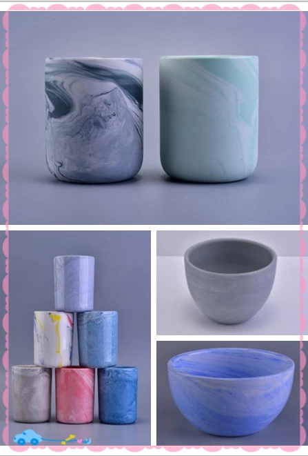 Popular marble ceramic candle jar 