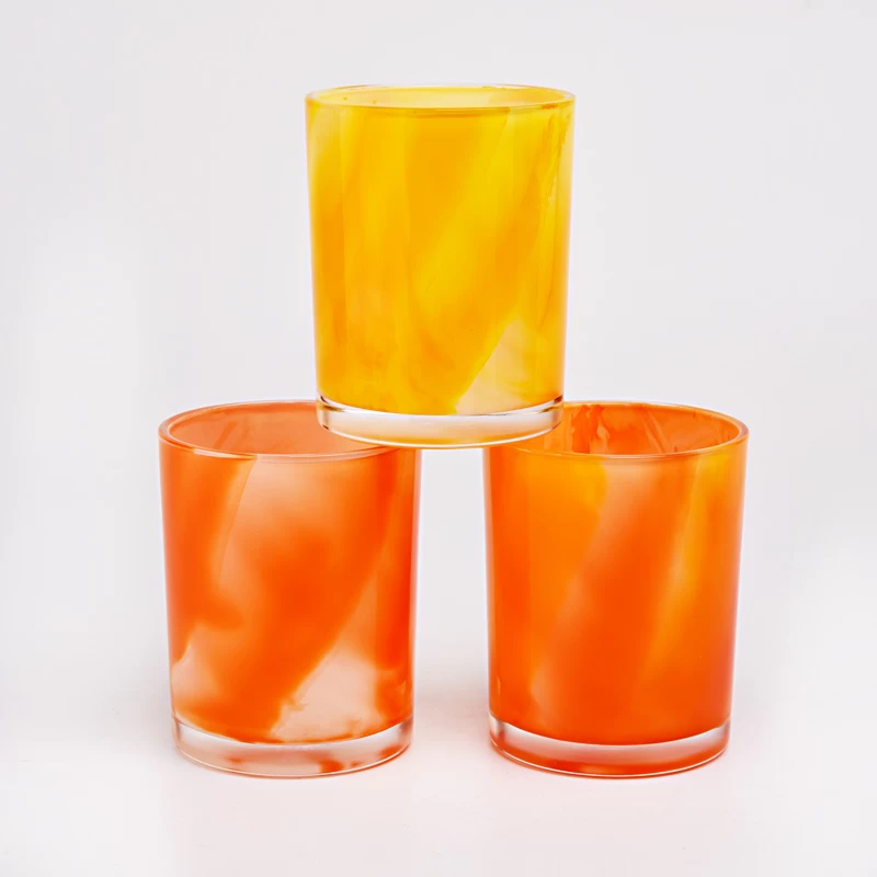 Popular colorful glass candle jar for home decor wedding wholesale