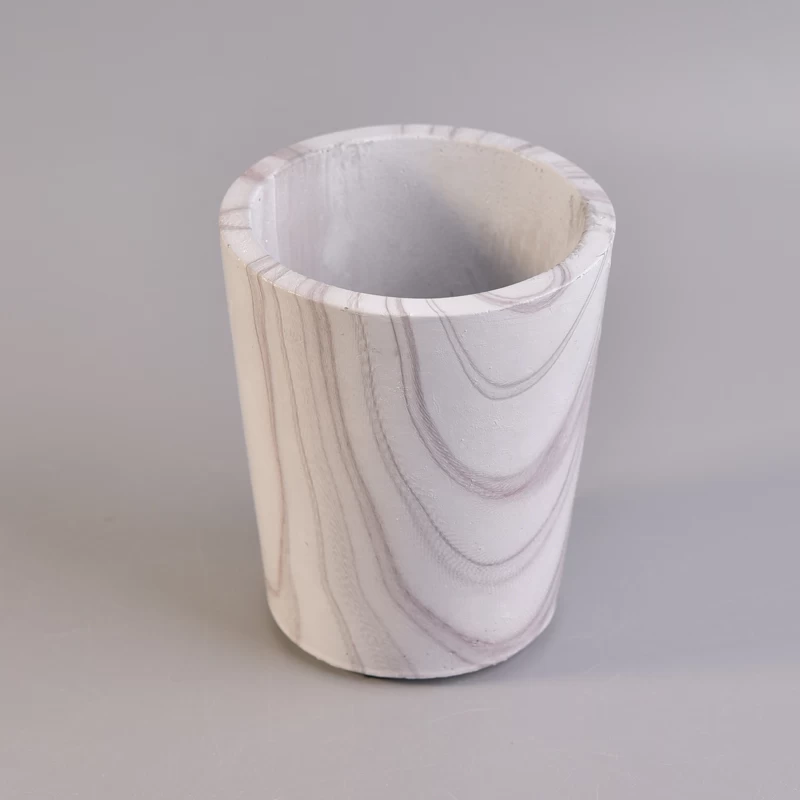 Hot popular taper marble concrete candle jar for home 
