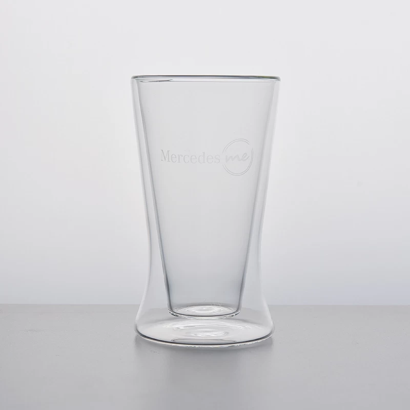 300 ml customized borosilicate double wall glass coffee cup